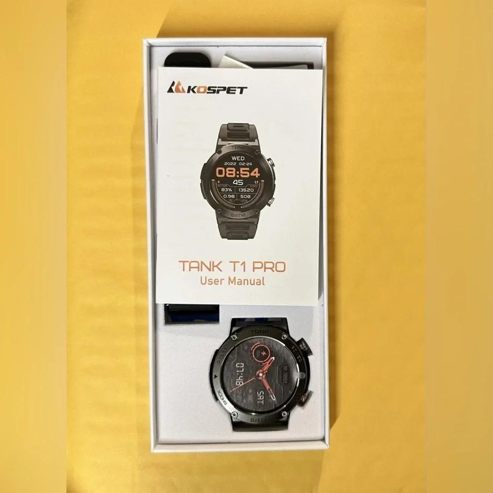 KOSPET‎ TANK T1 Pro Digital Watch High Clarity Fitness Tracker Men BT Calling.